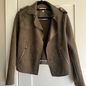 Philosophy Women's Faux Leather (Suede) Cropped Moto Jacket